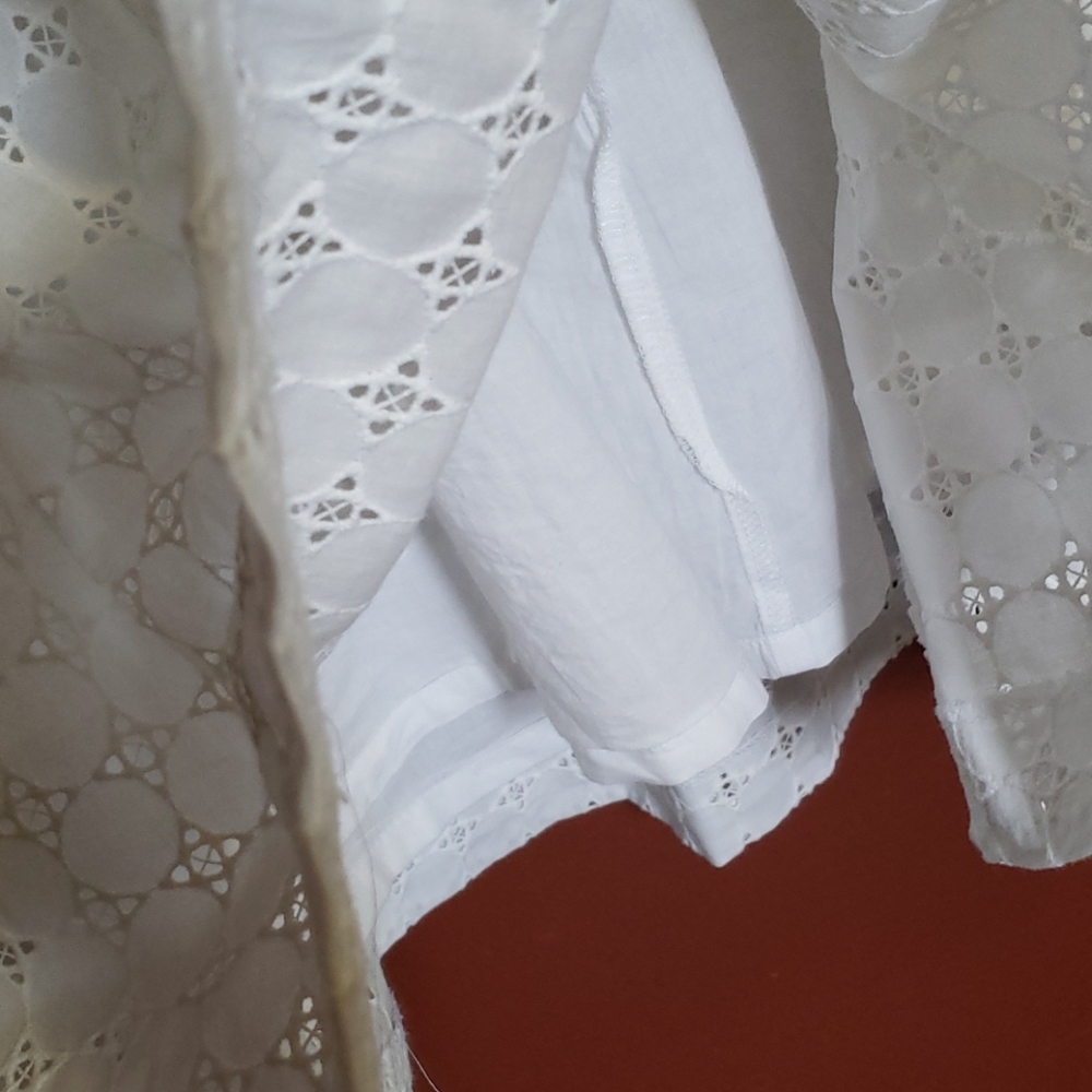 Banana Republic White Eyelet Strapless Dress SZ 0 - Picture 3 of 15